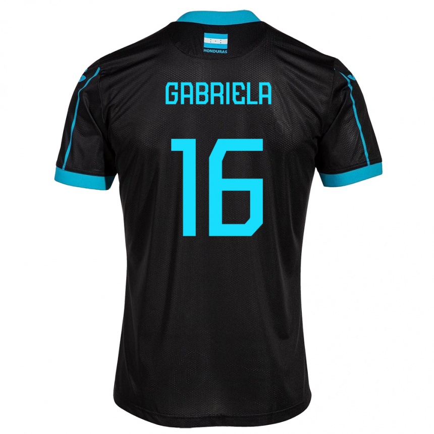 Kids Football Honduras Gabriela García #16 Black Away Jersey 24-26 T-Shirt Canada