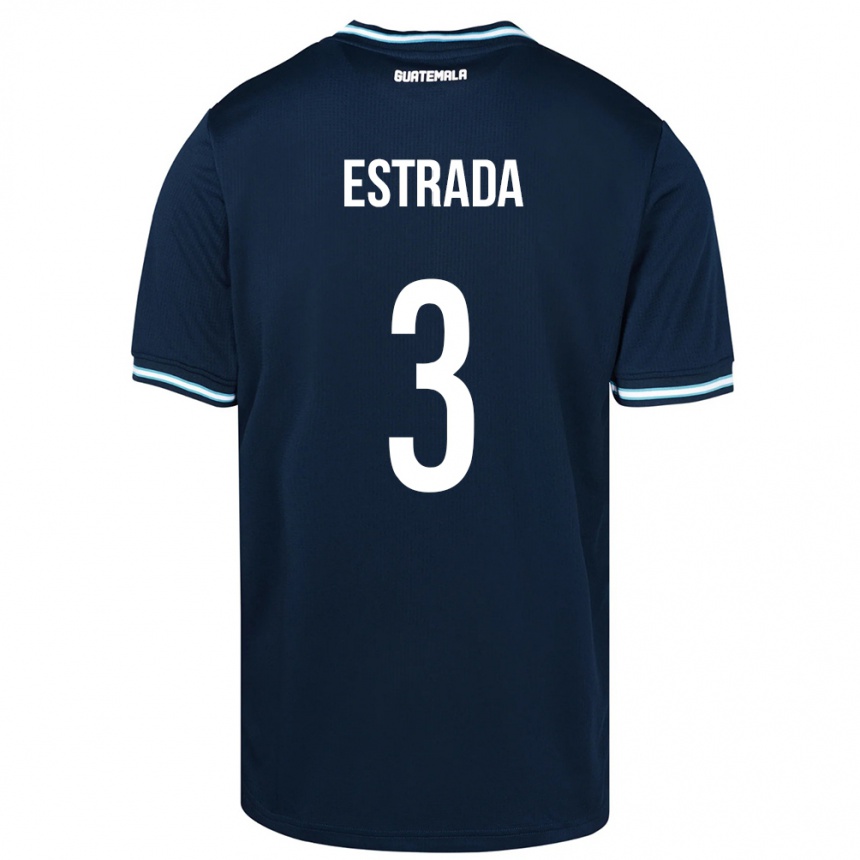 Kids Football Guatemala Carlos Estrada #3 Blue Away Jersey 24-26 T-Shirt Canada