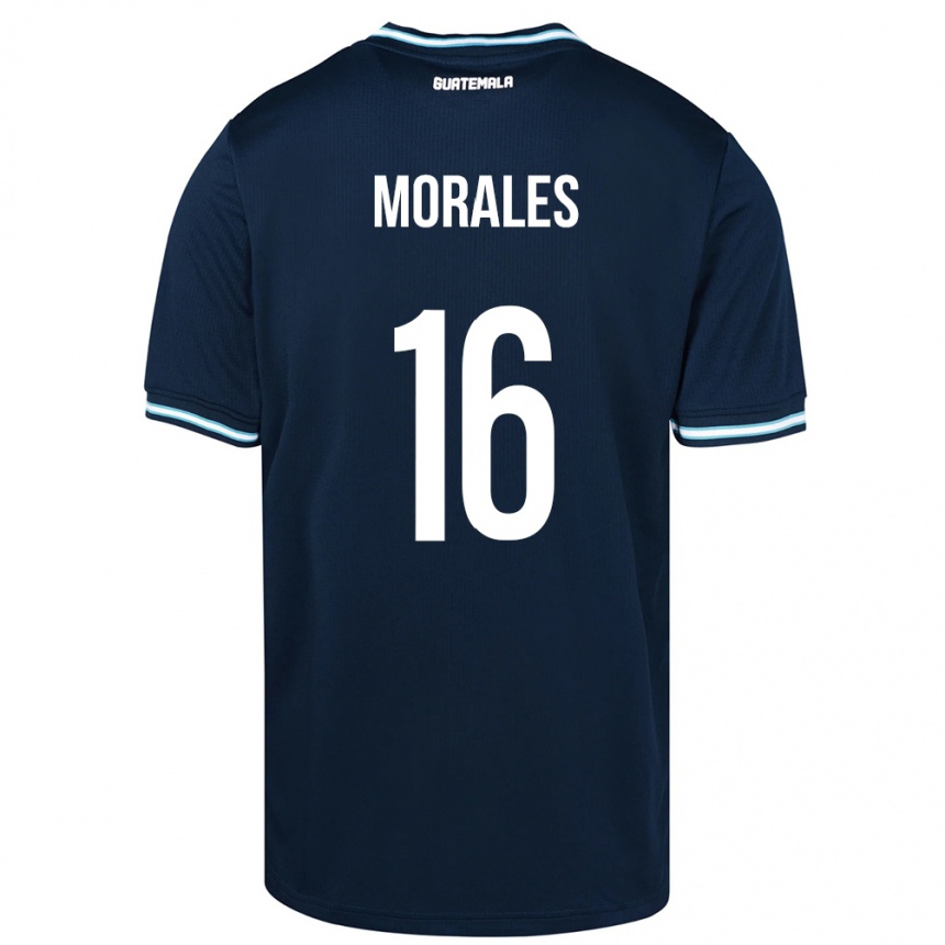 Kids Football Guatemala José Morales #16 Blue Away Jersey 24-26 T-Shirt Canada