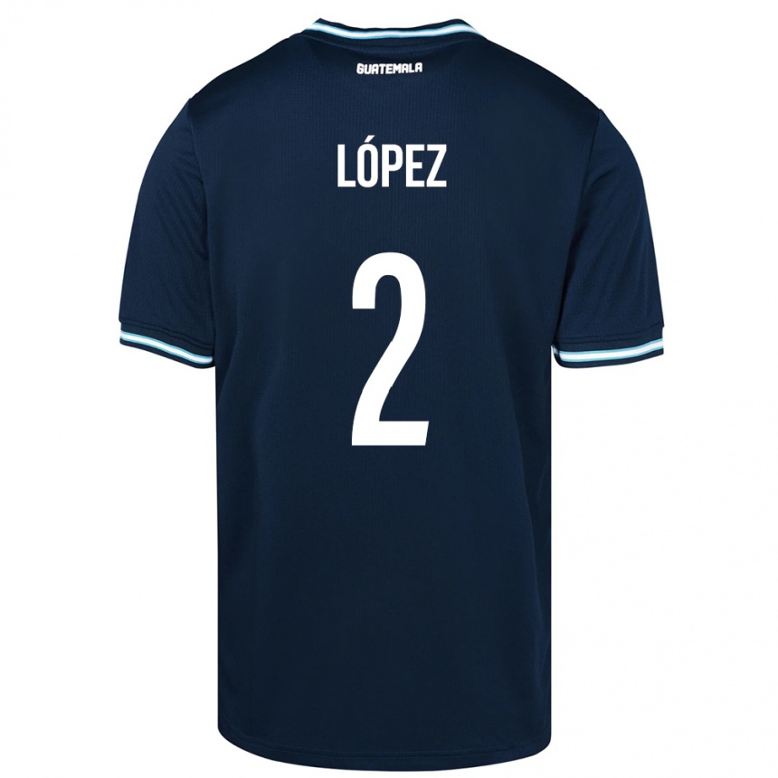 Kids Football Guatemala Francisco López #2 Blue Away Jersey 24-26 T-Shirt Canada