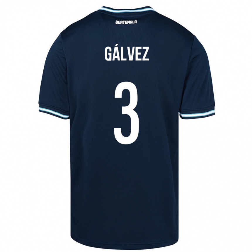 Kids Football Guatemala Fredy Gálvez #3 Blue Away Jersey 24-26 T-Shirt Canada