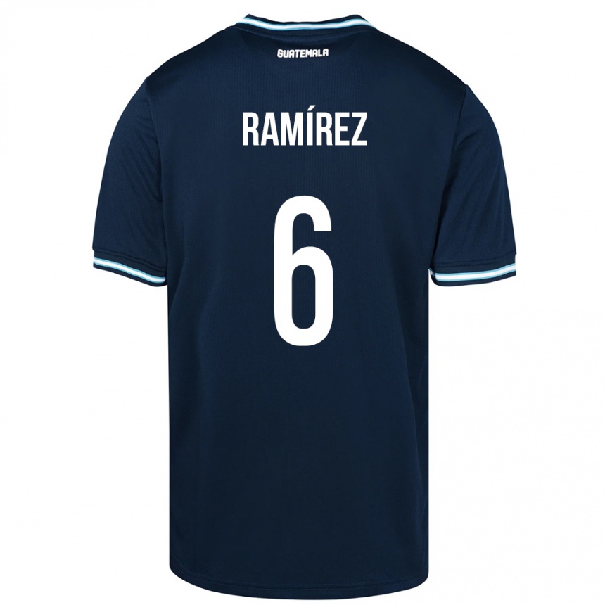 Kids Football Guatemala Kevin Ramírez #6 Blue Away Jersey 24-26 T-Shirt Canada