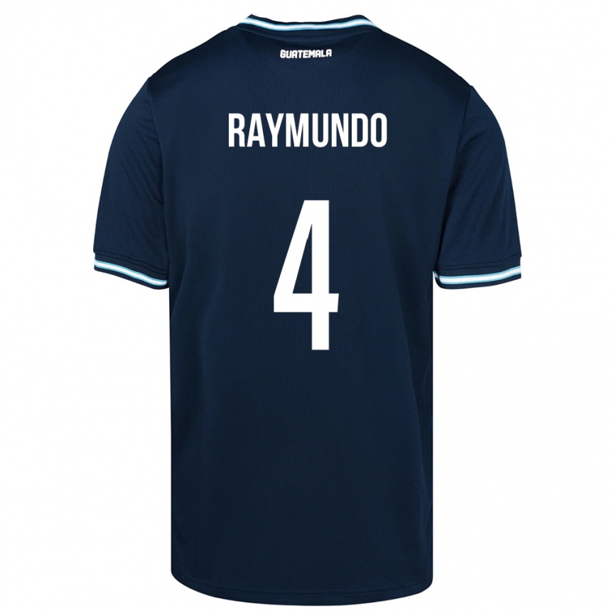 Kids Football Guatemala Cristopher Raymundo #4 Blue Away Jersey 24-26 T-Shirt Canada