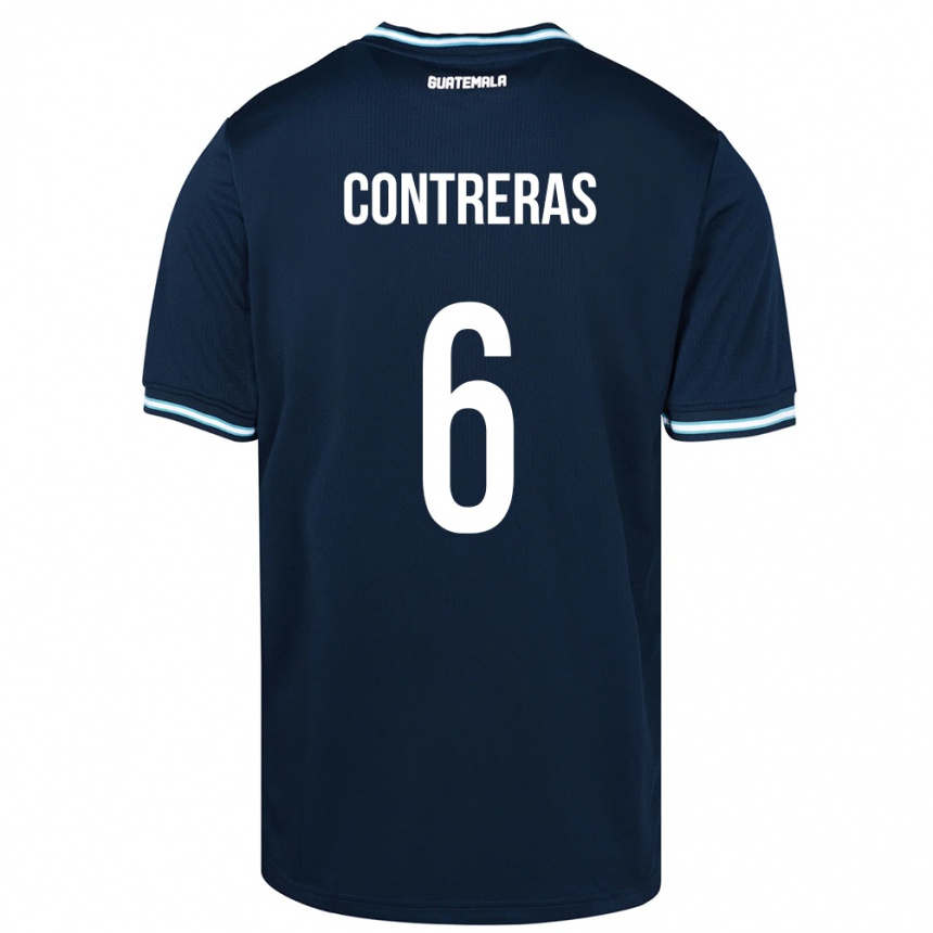 Kids Football Guatemala María Contreras #6 Blue Away Jersey 24-26 T-Shirt Canada