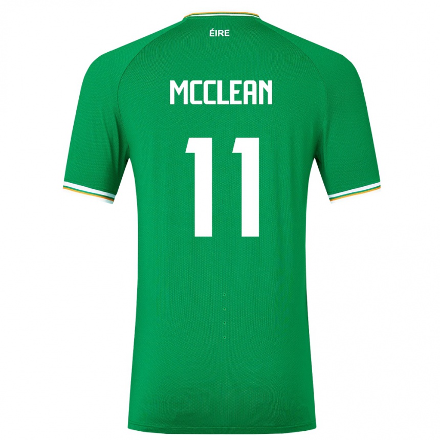 Men Football Ireland James Mcclean #11 Green Home Jersey 24-26 T-Shirt Canada