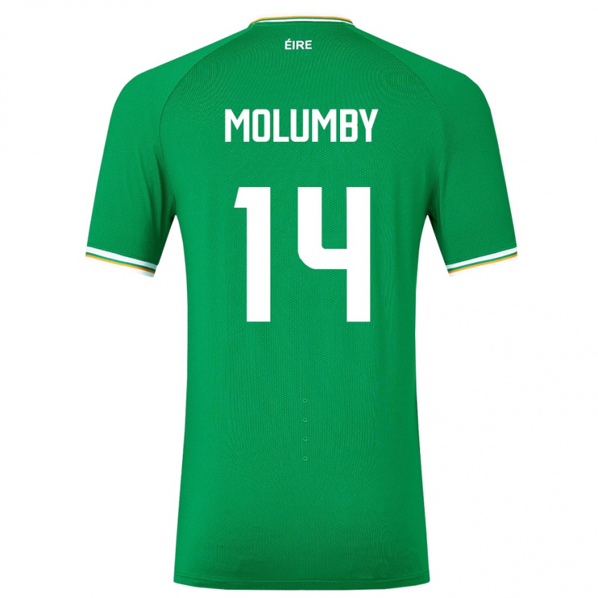 Men Football Ireland Jayson Molumby #14 Green Home Jersey 24-26 T-Shirt Canada