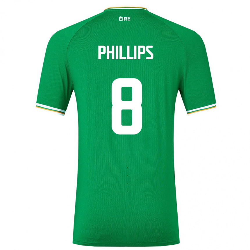 Men Football Ireland Killian Phillips #8 Green Home Jersey 24-26 T-Shirt Canada