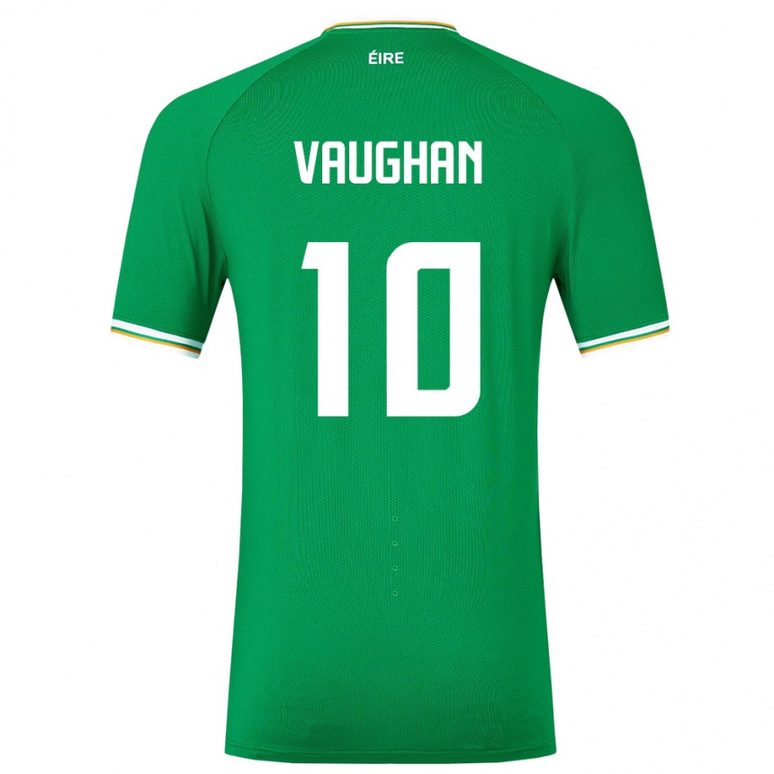 Men Football Ireland Harry Vaughan #10 Green Home Jersey 24-26 T-Shirt Canada