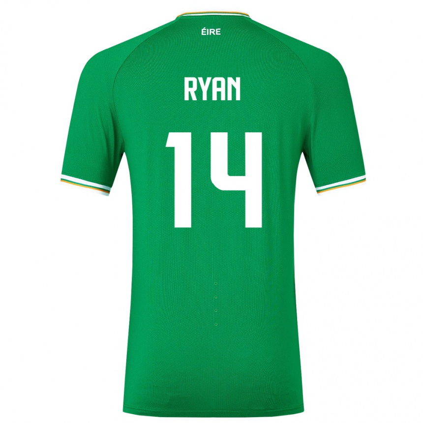 Men Football Ireland John Ryan #14 Green Home Jersey 24-26 T-Shirt Canada