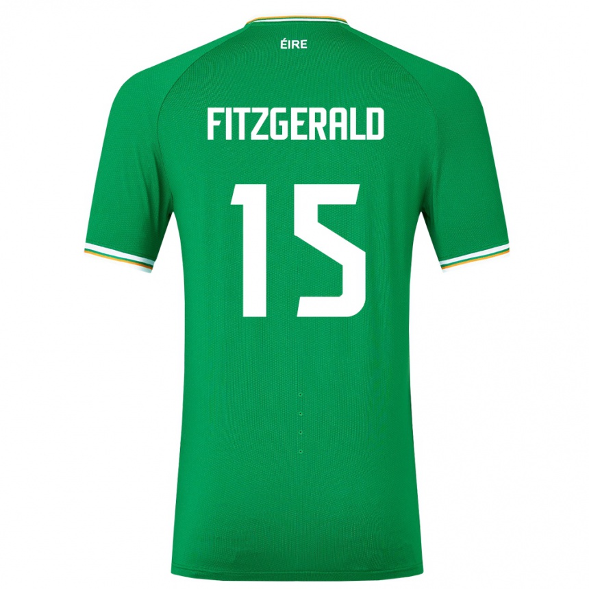 Men Football Ireland Kyle Fitzgerald #15 Green Home Jersey 24-26 T-Shirt Canada