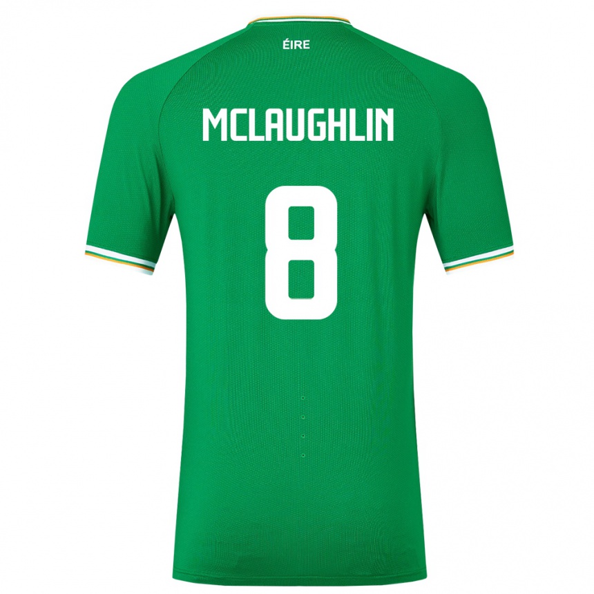 Men Football Ireland Roma Mclaughlin #8 Green Home Jersey 24-26 T-Shirt Canada