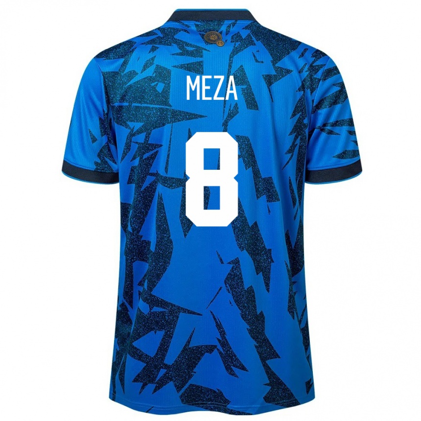 Men Football El Salvador Victoria Meza #8 Blue Home Jersey 24-26 T-Shirt Canada