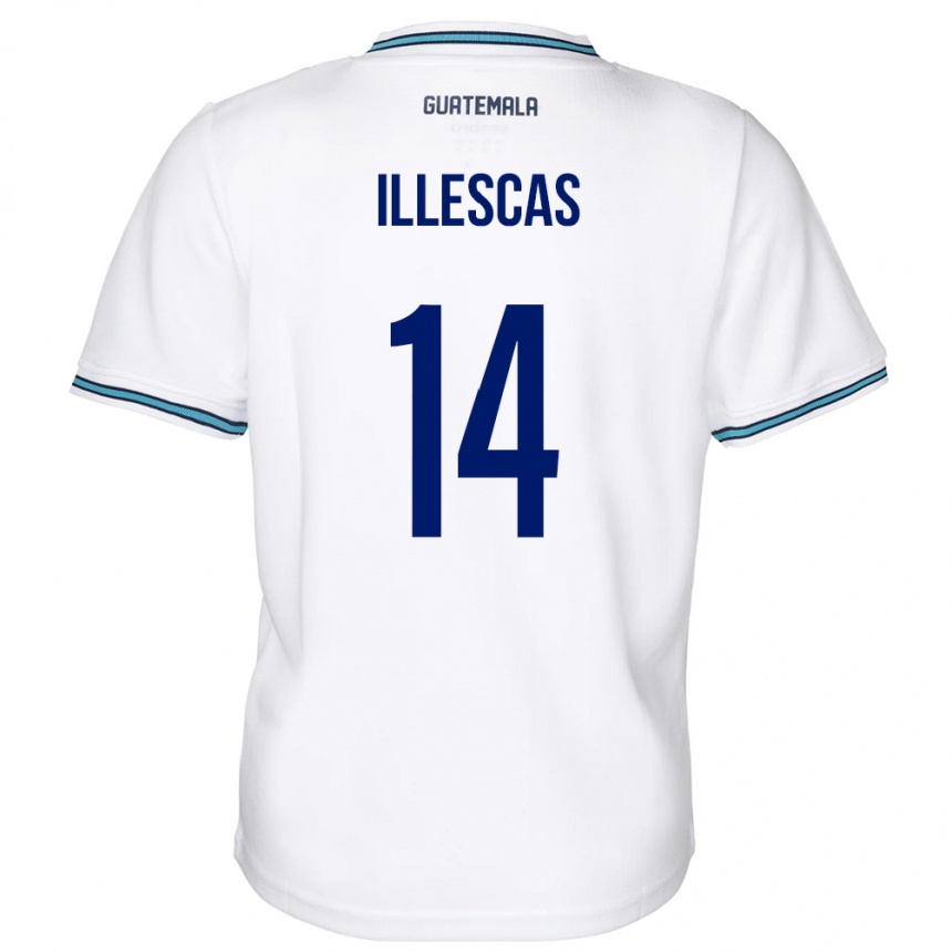 Men Football Guatemala Kevin Illescas #14 White Home Jersey 24-26 T-Shirt Canada