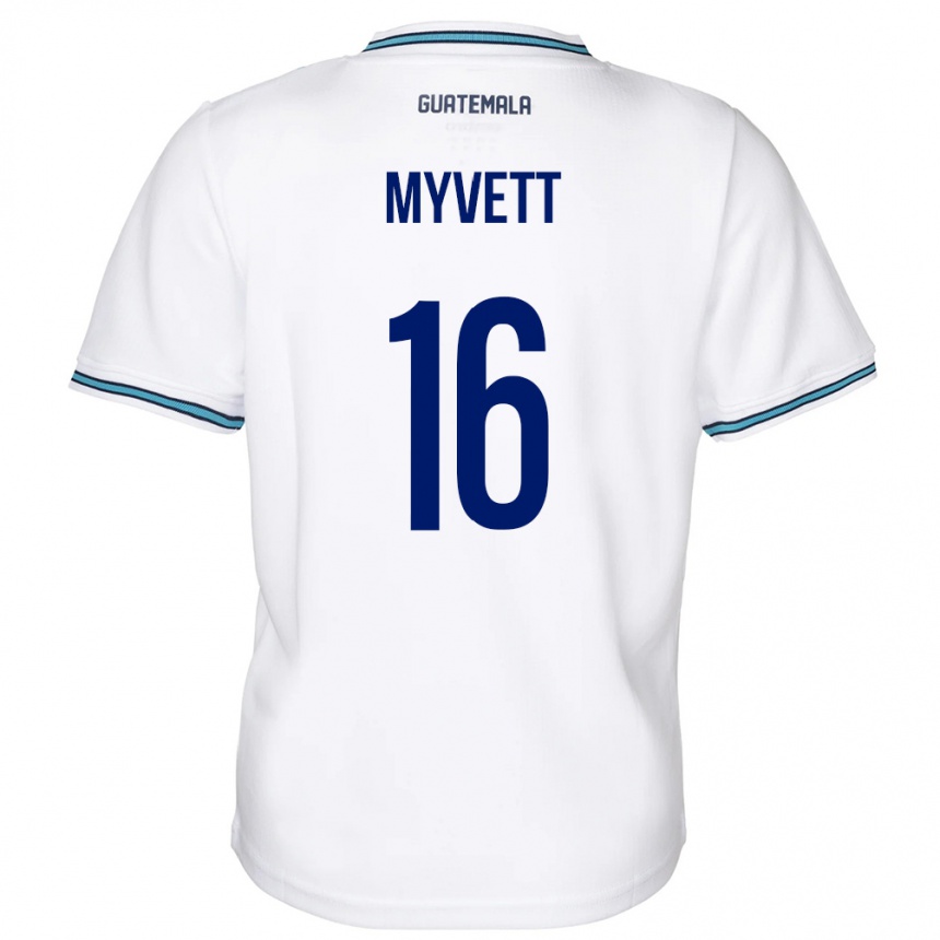 Men Football Guatemala Jemery Myvett #16 White Home Jersey 24-26 T-Shirt Canada