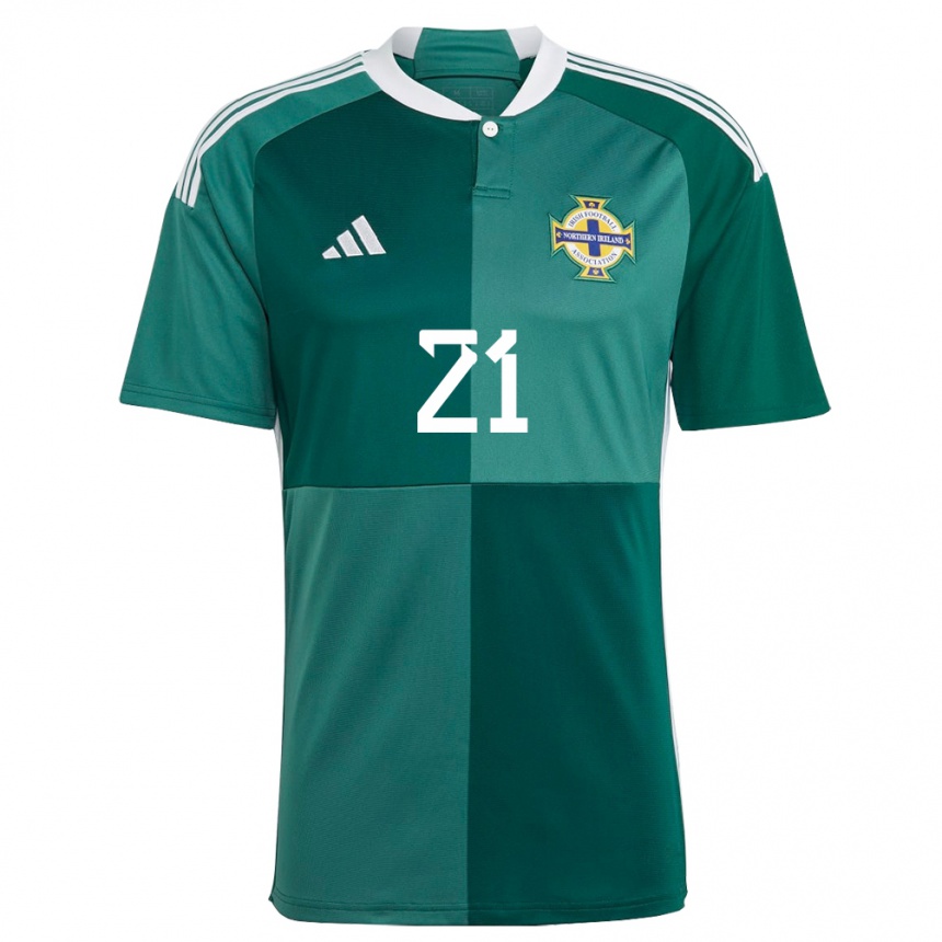 Men Football Northern Ireland Kerry Beattie #21 Green Home Jersey 24-26 T-Shirt Canada