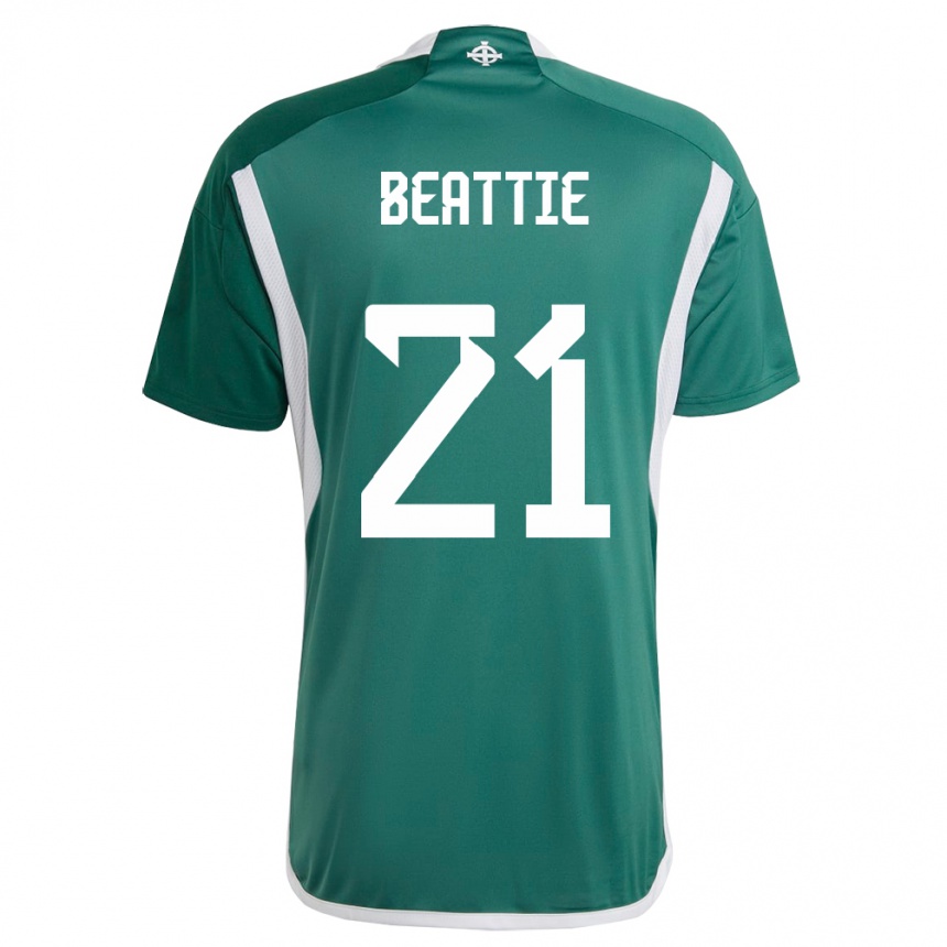 Men Football Northern Ireland Kerry Beattie #21 Green Home Jersey 24-26 T-Shirt Canada