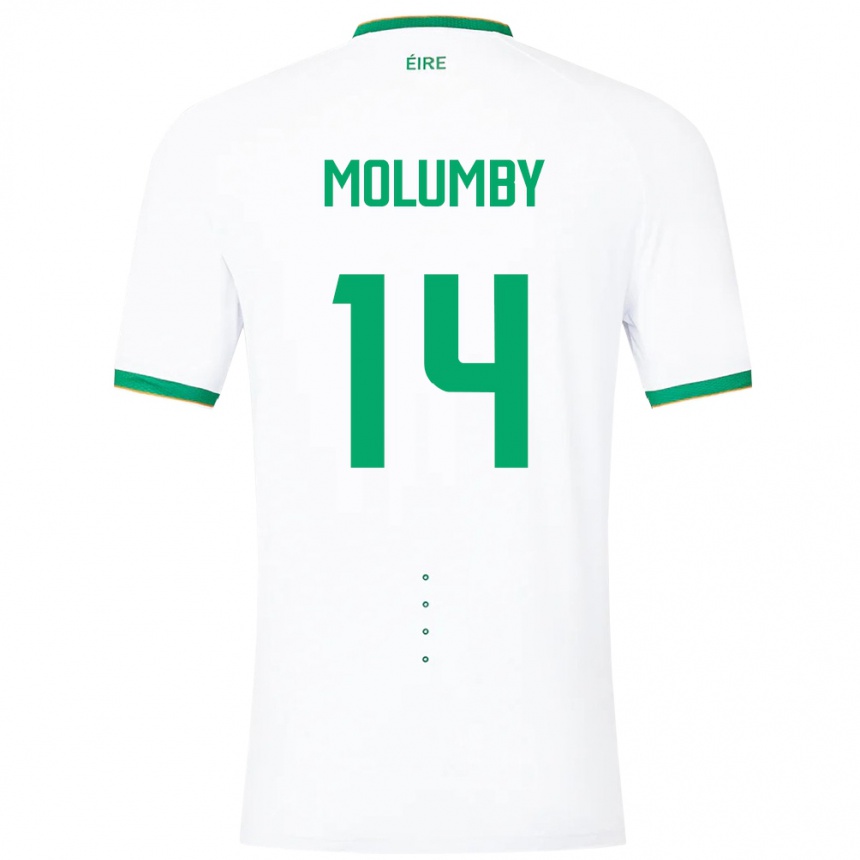 Men Football Ireland Jayson Molumby #14 White Away Jersey 24-26 T-Shirt Canada