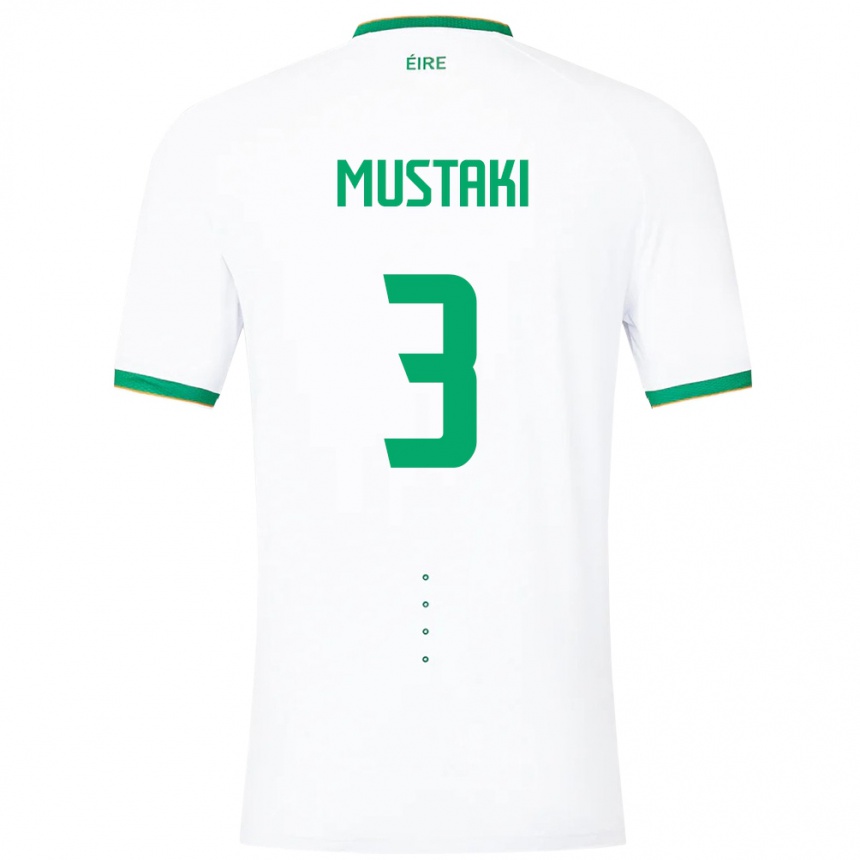 Men Football Ireland Chloe Mustaki #3 White Away Jersey 24-26 T-Shirt Canada