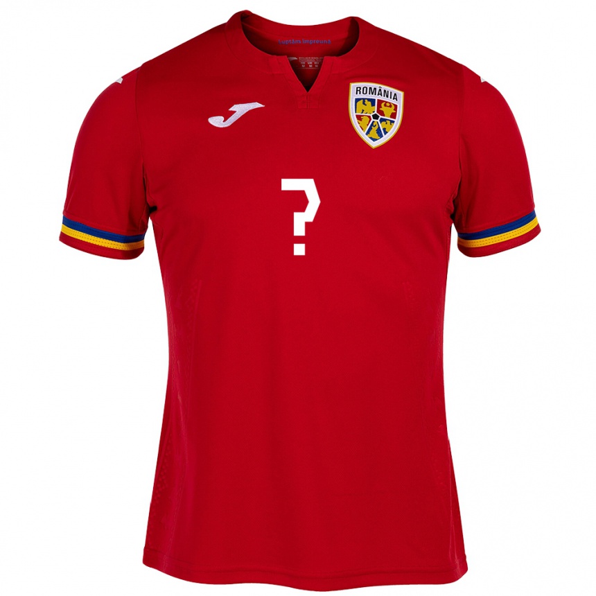 Men Football Romania Your Name #0 Red Away Jersey 24-26 T-Shirt Canada