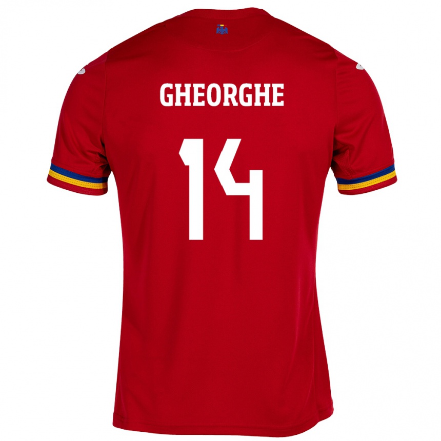 Men Football Romania Costyn Gheorghe #14 Red Away Jersey 24-26 T-Shirt Canada