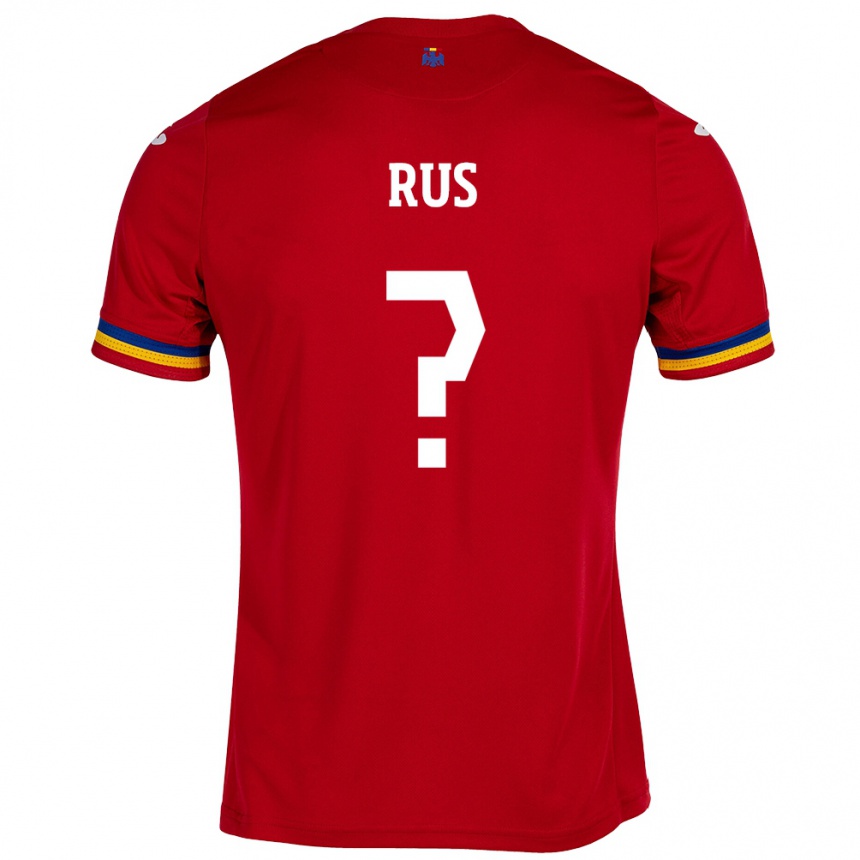 Men Football Romania Jayden Rus #0 Red Away Jersey 24-26 T-Shirt Canada