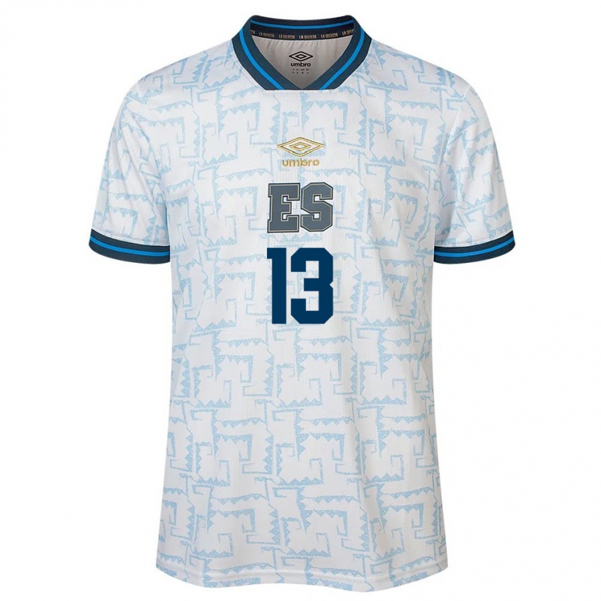 Men Football El Salvador Tereso Benítez #13 White Away Jersey 24-26 T-Shirt Canada