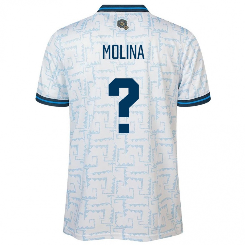 Men Football El Salvador William Molina #0 White Away Jersey 24-26 T-Shirt Canada