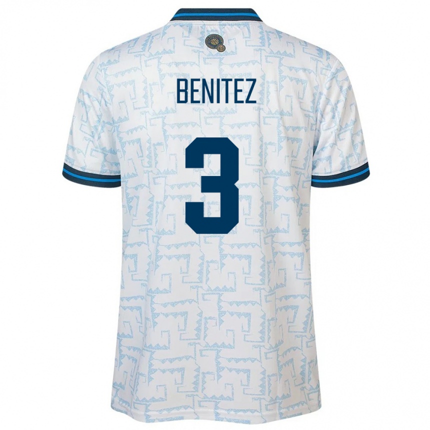 Men Football El Salvador Carolina Benitez #3 White Away Jersey 24-26 T-Shirt Canada