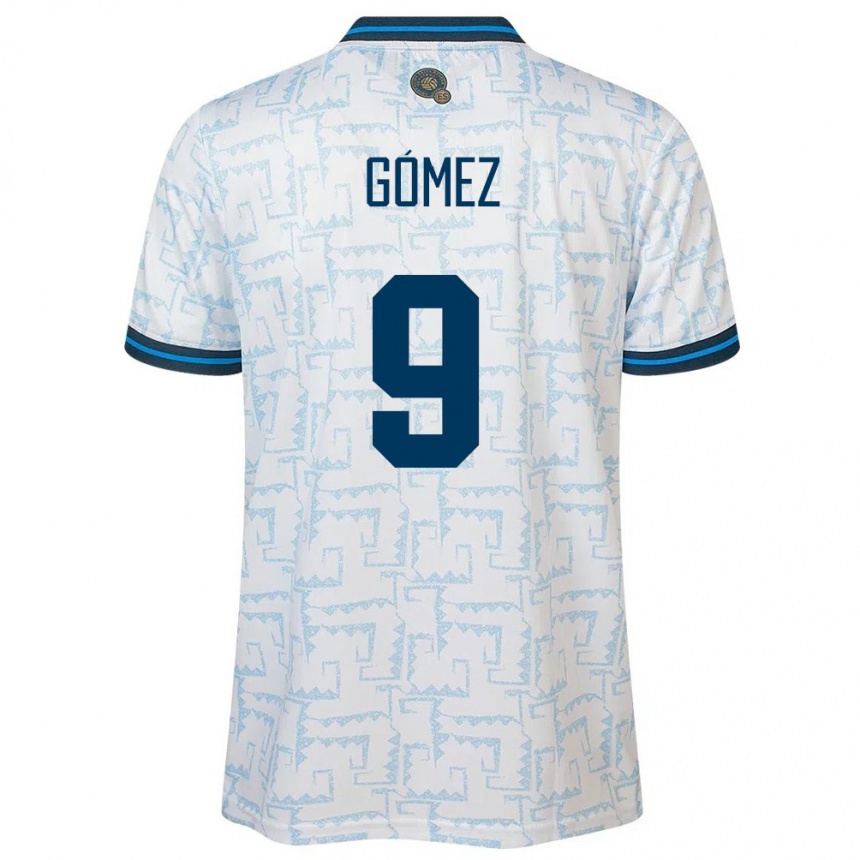 Men Football El Salvador Samaria Gómez #9 White Away Jersey 24-26 T-Shirt Canada