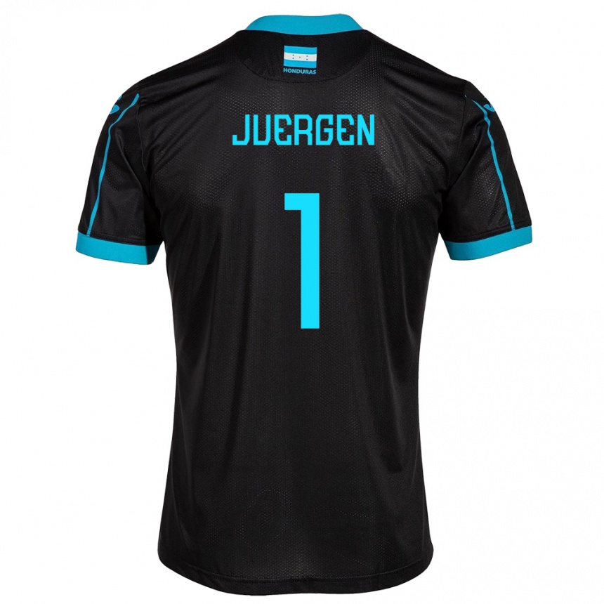 Men Football Honduras Juergen García #1 Black Away Jersey 24-26 T-Shirt Canada