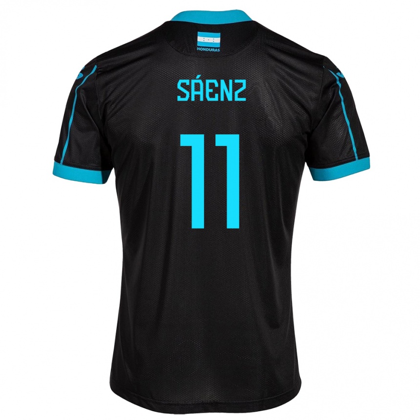 Men Football Honduras Bryan Sáenz #11 Black Away Jersey 24-26 T-Shirt Canada