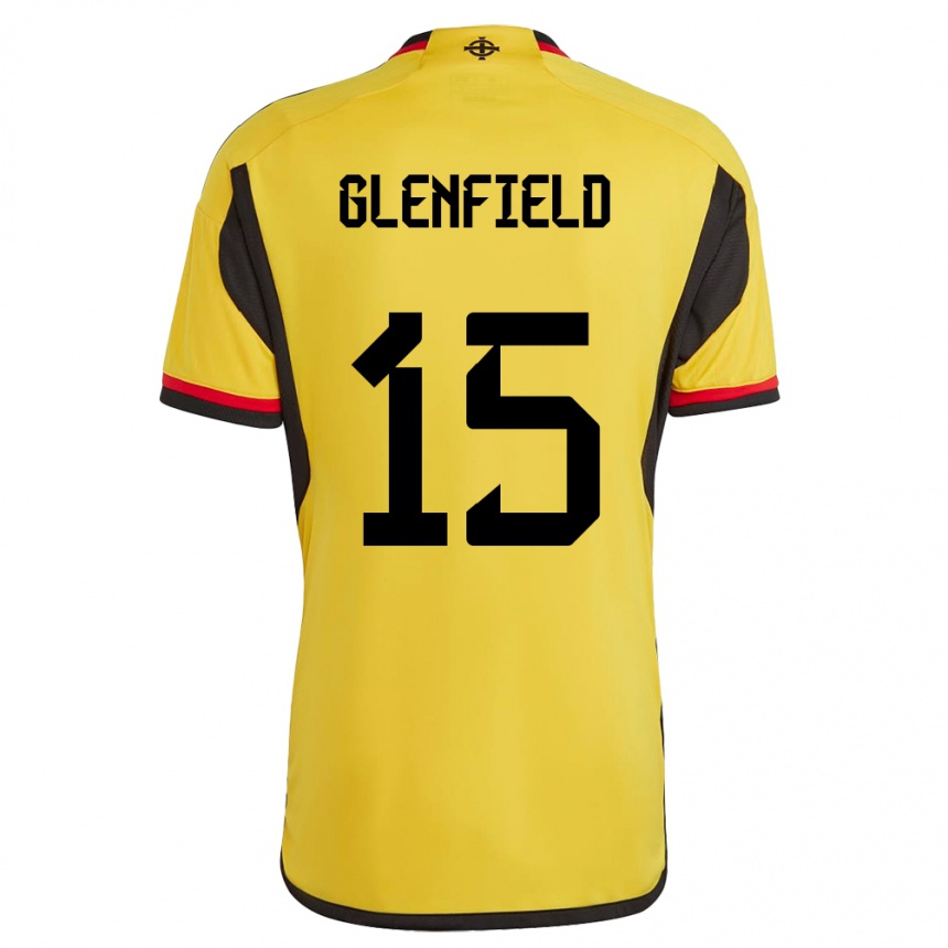 Men Football Northern Ireland Sam Glenfield #15 White Away Jersey 24-26 T-Shirt Canada