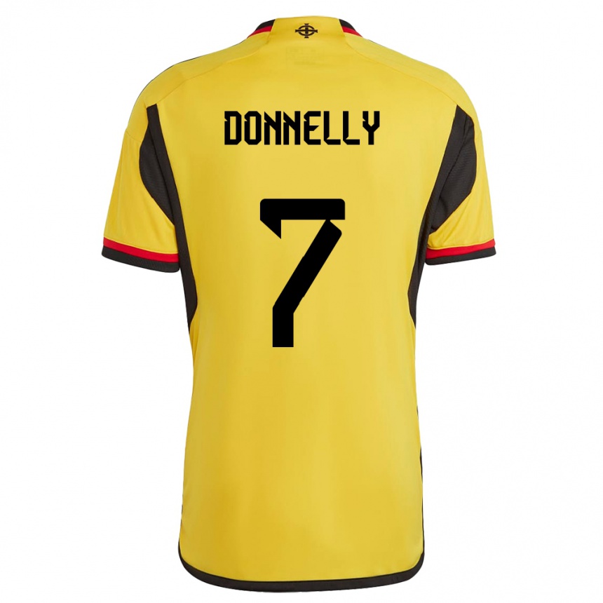 Men Football Northern Ireland Caolan Donnelly #7 White Away Jersey 24-26 T-Shirt Canada