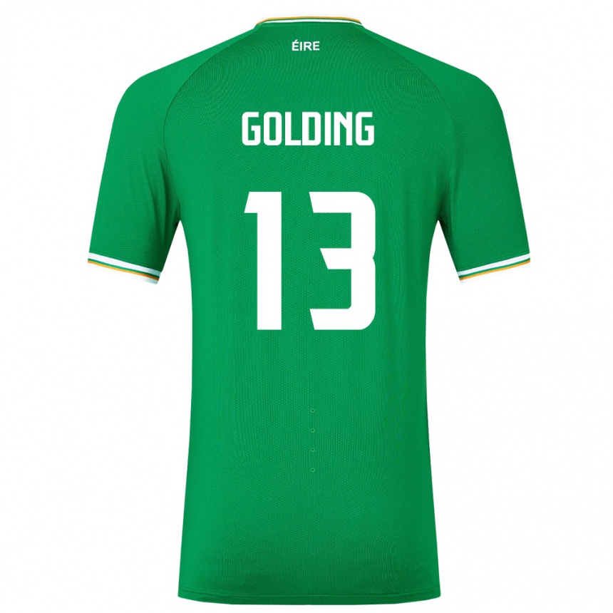 Women Football Ireland James Golding #13 Green Home Jersey 24-26 T-Shirt Canada