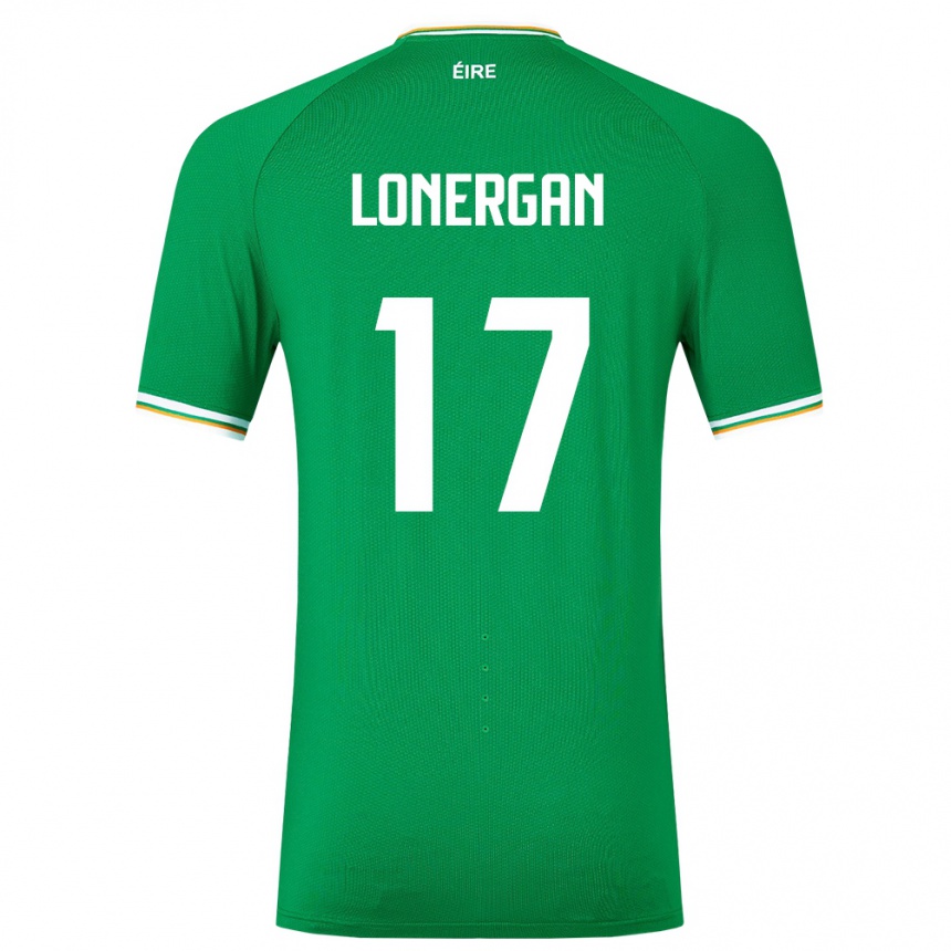 Women Football Ireland Tom Lonergan #17 Green Home Jersey 24-26 T-Shirt Canada