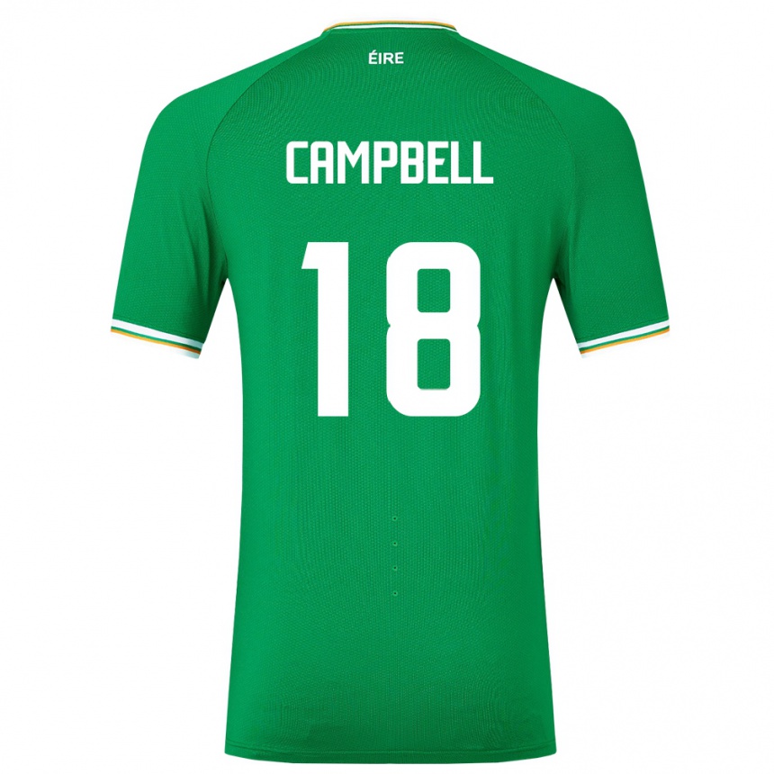 Women Football Ireland Megan Campbell #18 Green Home Jersey 24-26 T-Shirt Canada