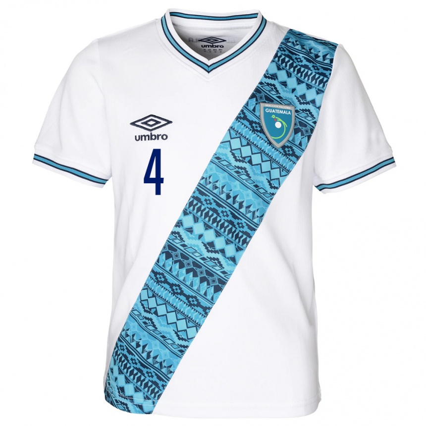 Women Football Guatemala Cristopher Raymundo #4 White Home Jersey 24-26 T-Shirt Canada