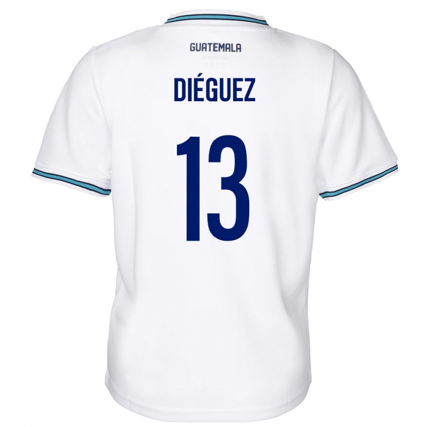 Women Football Guatemala Jonathan Diéguez #13 White Home Jersey 24-26 T-Shirt Canada