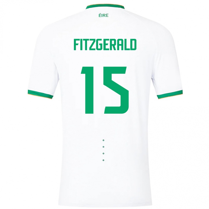 Women Football Ireland Kyle Fitzgerald #15 White Away Jersey 24-26 T-Shirt Canada