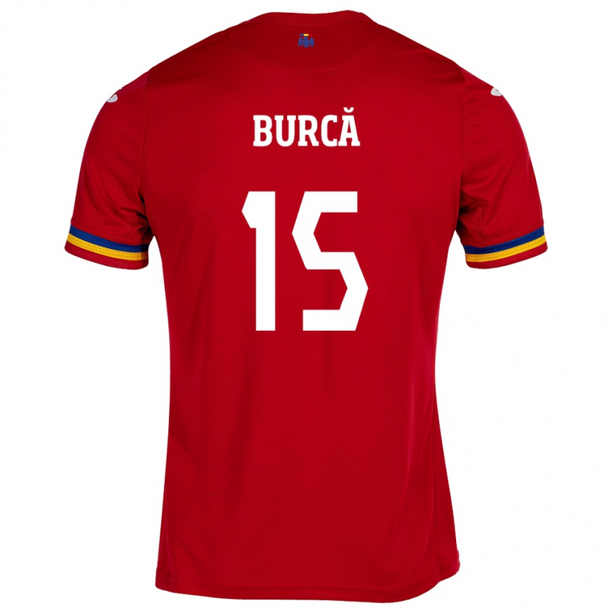 Women Football Romania Andrei Burcă #15 Red Away Jersey 24-26 T-Shirt Canada