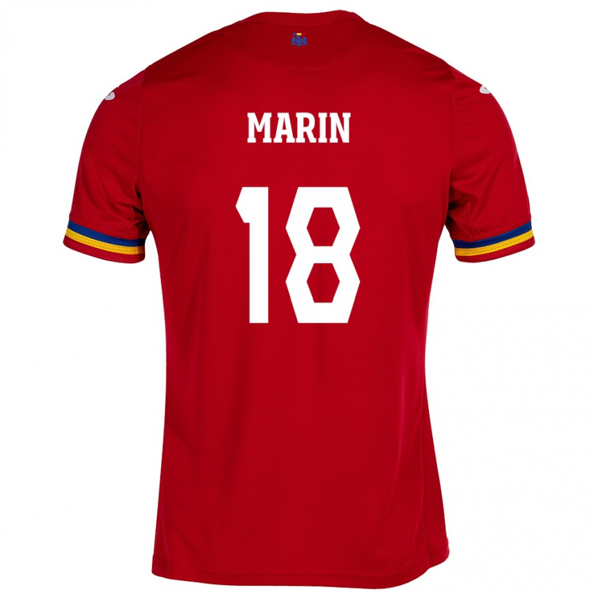 Women Football Romania Răzvan Marin #18 Red Away Jersey 24-26 T-Shirt Canada