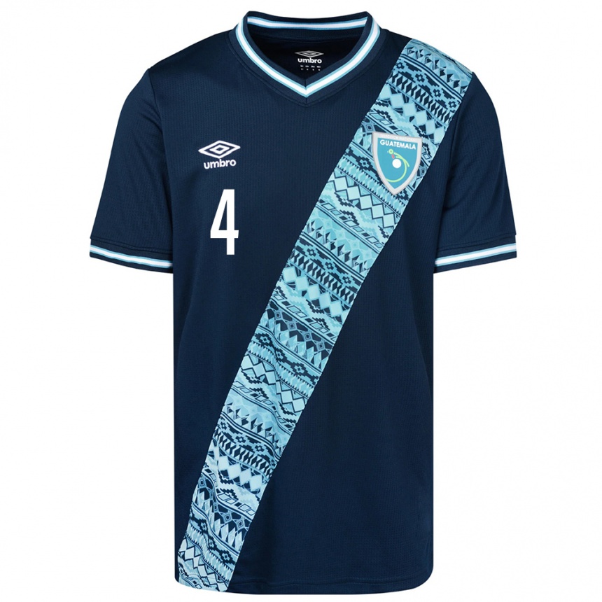 Women Football Guatemala Cristopher Raymundo #4 Blue Away Jersey 24-26 T-Shirt Canada