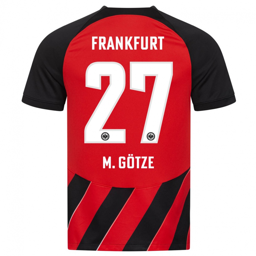 Kids Football Mario Götze #27 Red Black Home Jersey 2023/24 T-Shirt Canada