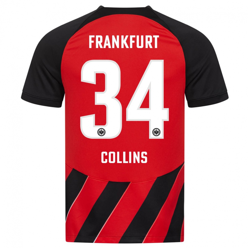 Enfant Football Maillot Nnamdi Collins #34 Rouge Noir Tenues Domicile 2023/24 Canada