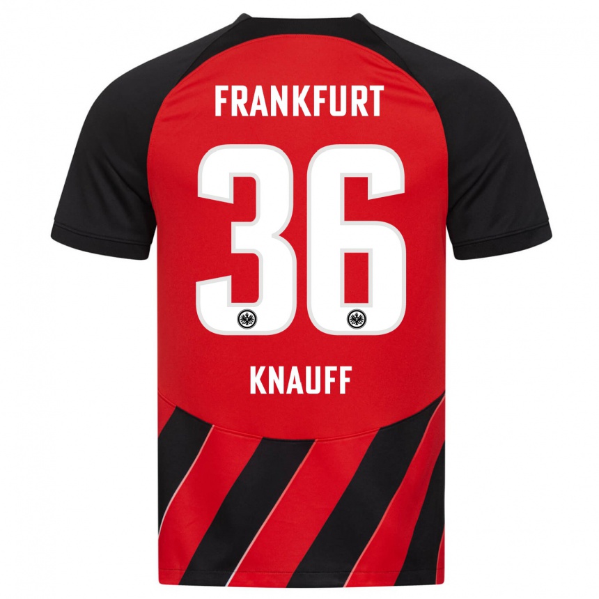 Enfant Football Maillot Ansgar Knauff #36 Rouge Noir Tenues Domicile 2023/24 Canada