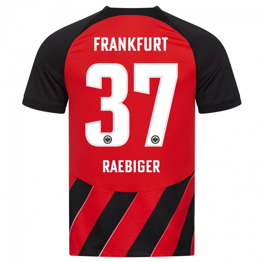 Enfant Football Maillot Sidney Raebiger #37 Rouge Noir Tenues Domicile 2023/24 Canada