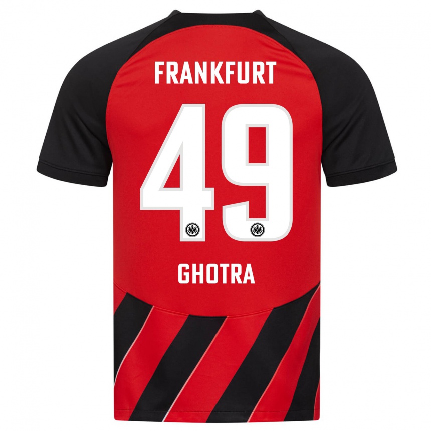 Kids Football Harpreet Ghotra #49 Red Black Home Jersey 2023/24 T-Shirt Canada