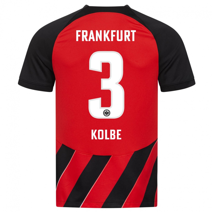 Kids Football Louis Kolbe #3 Red Black Home Jersey 2023/24 T-Shirt Canada