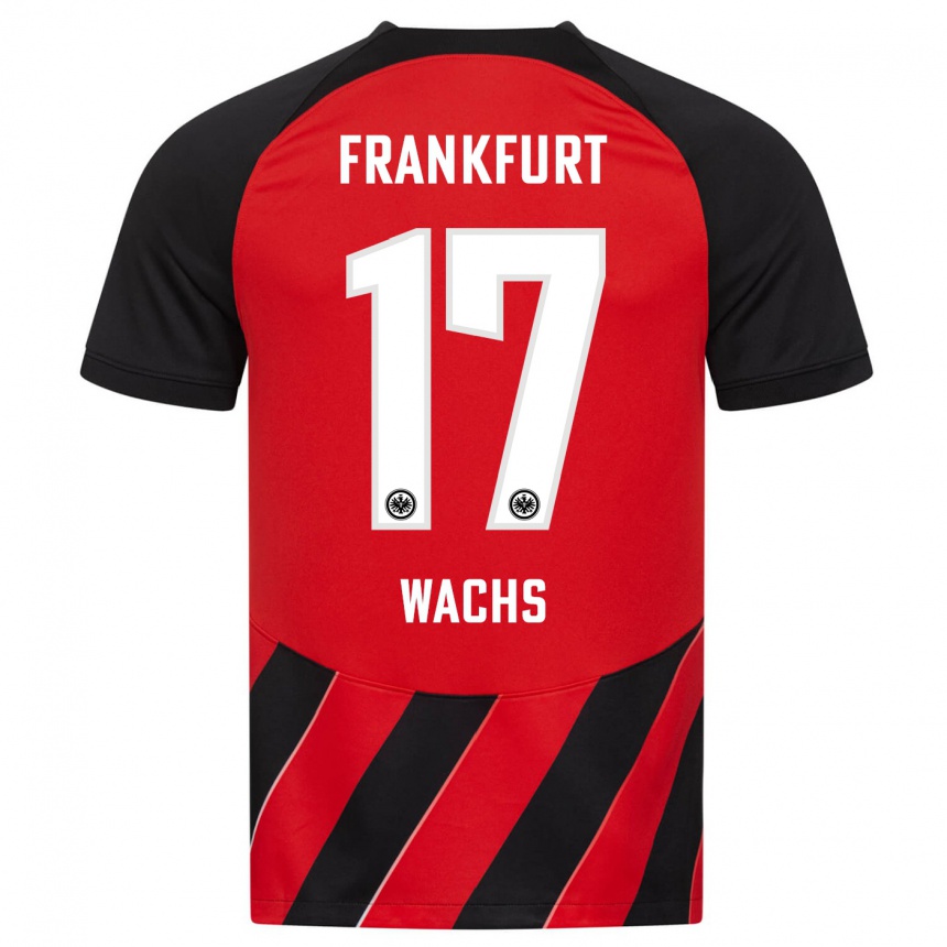 Kids Football Marc Wachs #17 Red Black Home Jersey 2023/24 T-Shirt Canada