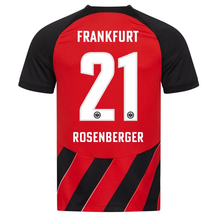 Kids Football Robin Rosenberger #21 Red Black Home Jersey 2023/24 T-Shirt Canada